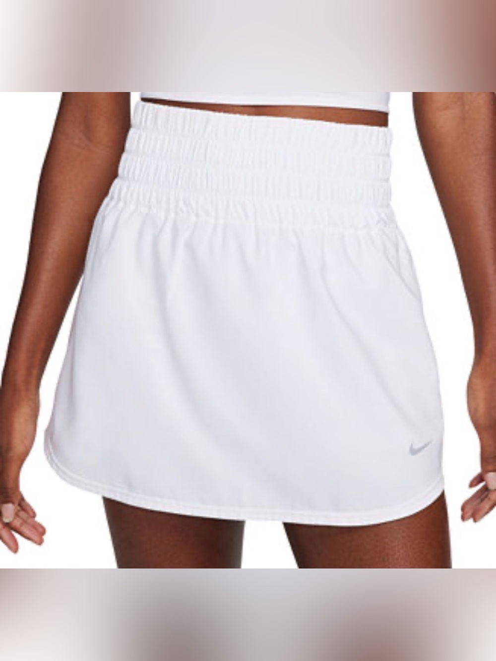 Nike White Elastic-Waist Tennis Skort